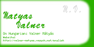 matyas valner business card